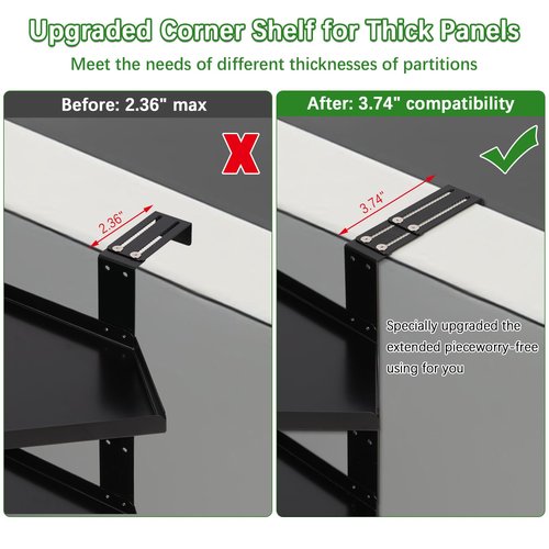 Olpchee Office Cubicle Shelf Cubicle Storage Organizer Cubicle Accessories Height Adjustable Cubicle Corner Shelf with Adjustable Hooks