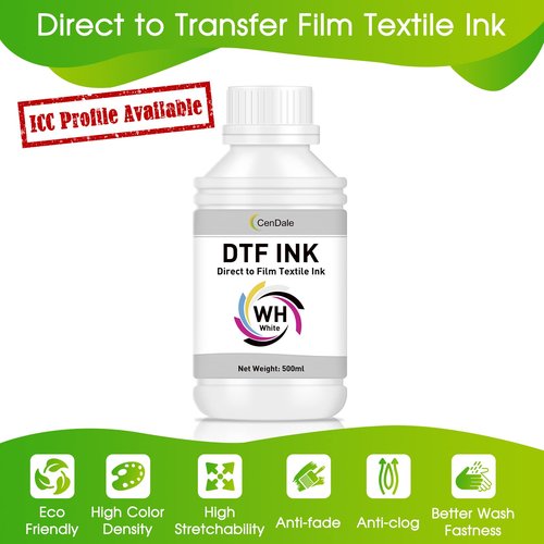CenDale Premium DTF White Ink - DTF Transfer Ink for PET Film, Refill DTF Ink for Epson ET-8550, L1800, L800, R2400, P400, P800, XP15000, Heat Transfer Printing Direct to Film (500ml)