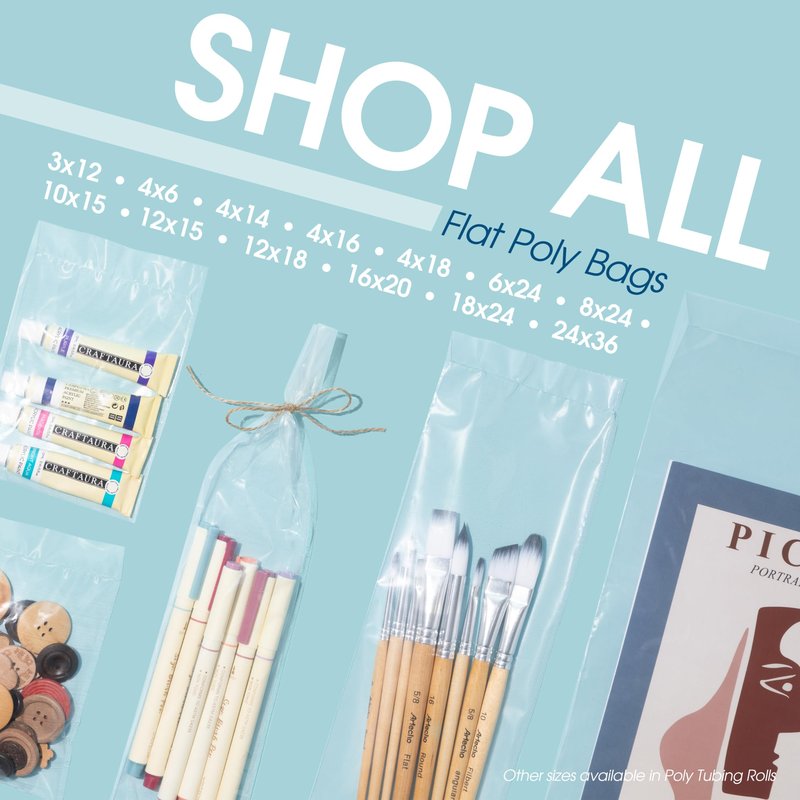 9" X 12" Open-End Flat Clear Poly Bags (1000 Count) - 1.1 Mil Plastic Clear Poly Bags for Clothing, Packaging, Shipping, Storage - No Adhesive Strip - Spartan Industrial