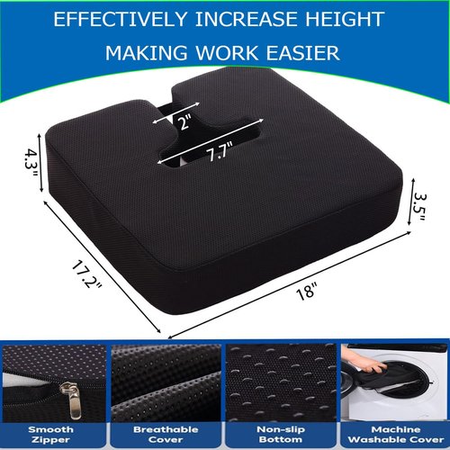 COMFelicify Extra Thick Office Chair seat Cushion, Back and Hip Pads, Non-Slip seat Cushion for Long Hours in wheelchairs/Cars and Dining Chairs.