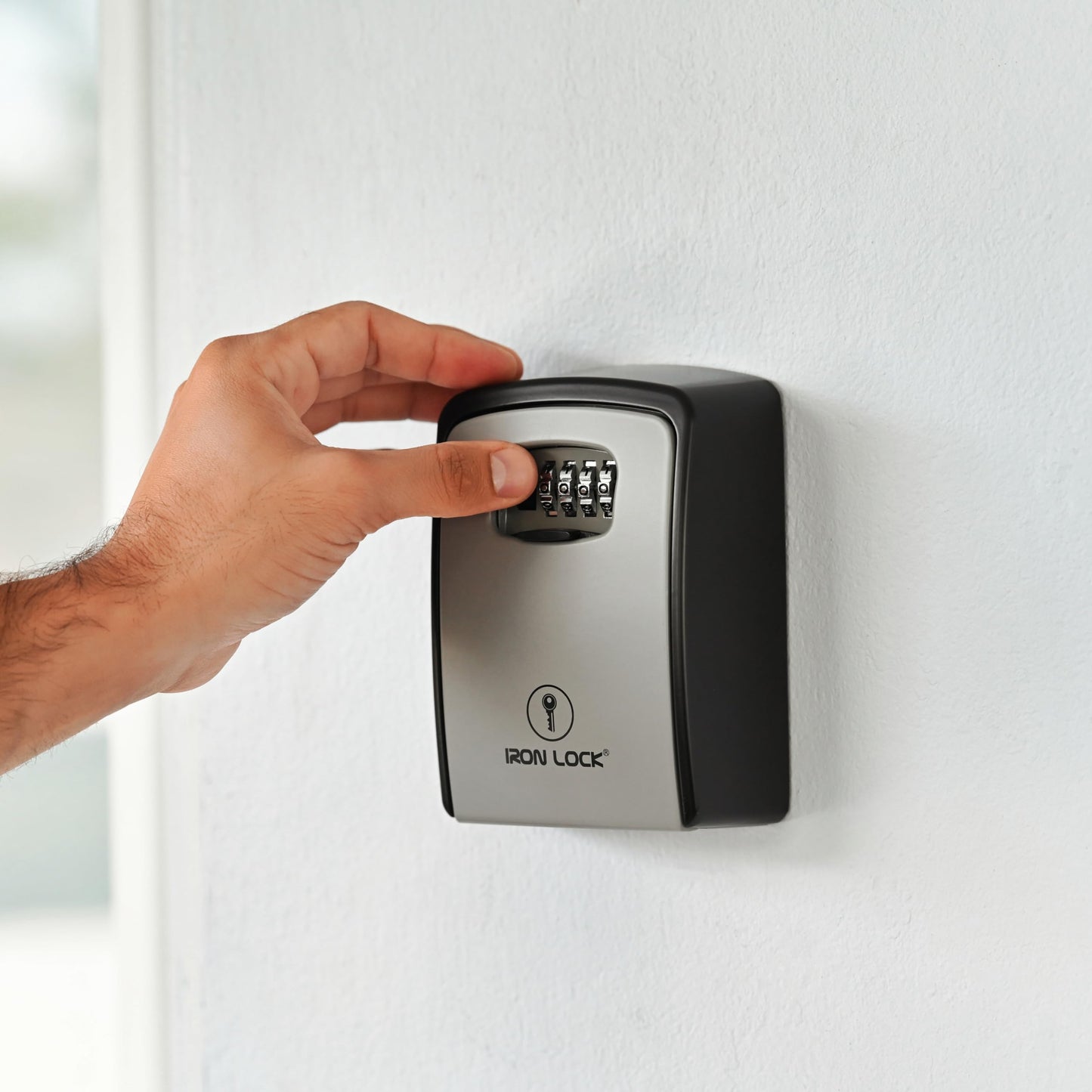 Iron Lock® XXL Wall Mount Key Lock Box with Code, Outdoor (Grey)