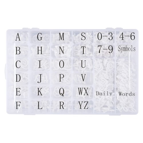 3/4 Inch Letters for Felt Letter Board, Pre-Cut 715 Pieces Including Characters, Numbers, Symbols, Daily Words with Sorting Tray for Changeable Plastic Message Boards