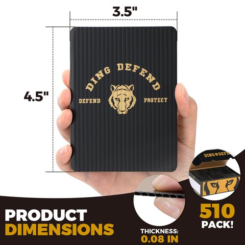 510 Pack Ding Defend Trading Card Shipping Protectors Hard Plastic Card Slab - Tiger Design Card Guard for Collectible Cards, Card Mailing Supplies & Hobby Supplies - 3.5 x 4.5 Inches, Packaging Pads
