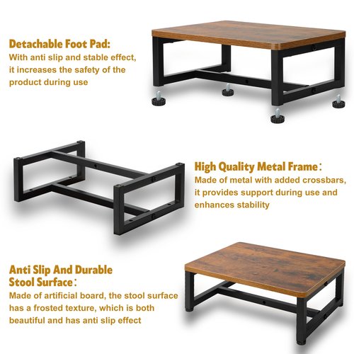 DiDiBirDi 2 Pcs One Step Stool with Non-Slip Surface and Non-Slip Foot Pad Design for Adults and Seniors,Suitable for Use at Stairwells, Bedrooms, Kitchens, Bathrooms