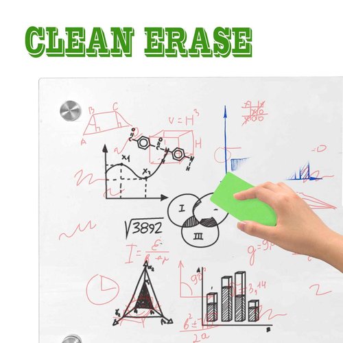 iCAGY Clear Acrylic Dry Erase Board for Wall - Wall-Mounted Whiteboard for Office Home and Kids - Sleek Design, Easy Installation, Rounded Corner, 18" x 24", Clear