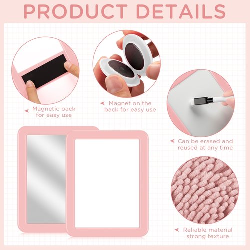 Chuangdi 24 Pcs Locker Accessories Kit Magnetic Organizer Set with Mirror Whiteboard Locker Rug Storage Box LED Light and Hook Back to School Essentials Decoration for Girls School Supplies(Pink)