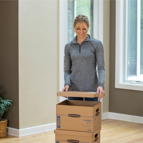 Bankers Box 20 Pack STOR/FILE Medium-Duty 100% Recycled File Storage Boxes, FastFold, Lift-Off Lid, Letter/Legal, Kraft/Green