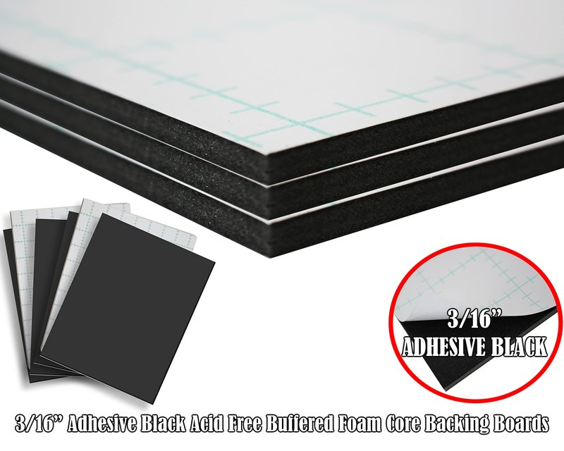 Self Adhesive Foam Board 14x18 10PK Black Self Stick Mounting Board. Foam Core with Adhesive 14x18 Foamboard. Poster Board with Sticky Side, Self Adhesive Foamcore 14x 18.Acid Free, 3/16 Thick