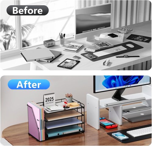 Gianotter 4-Tier Paper Organizer - Stylish Mail Organizer for Countertop Use | Black Finish