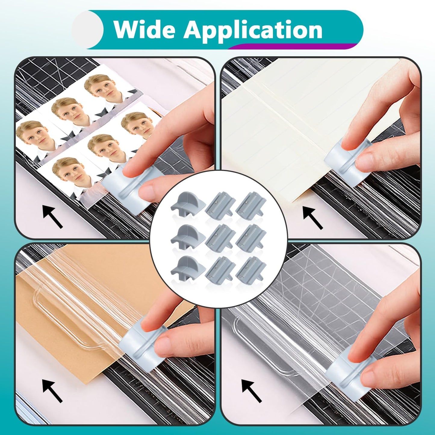 9 Pcs 157400-1001 Paper Trimmers Blades Compatible with Fiskars Blades, Compatible with 12" Portable Paper Cutter Style I Blade 1968701005, Grey