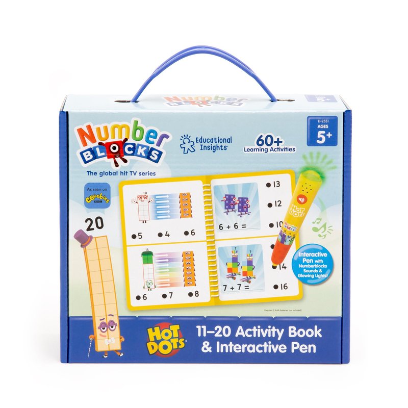 Educational Insights Hot Dots Numberblocks Workbook Numbers 11-20 with Interactive Pen, 60+ Activities, Gift for Kids Ages 5+