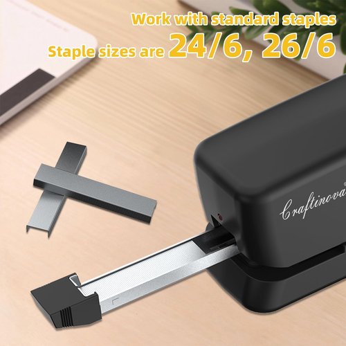 Craftinova Electric Stapler, Automatic Stapler, Include 2000 Staples and 1 Staple Remover, Heavy Duty, Store 210 Staples,AC or Battery Powered, 25 Sheet Capacity.