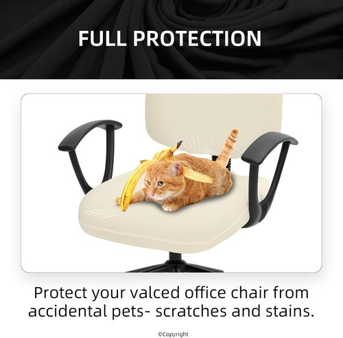 DIVA EN CAMINO DEC Stretchable Desk Chair Covers - Universal Washable Slipcover for Pets | Cream