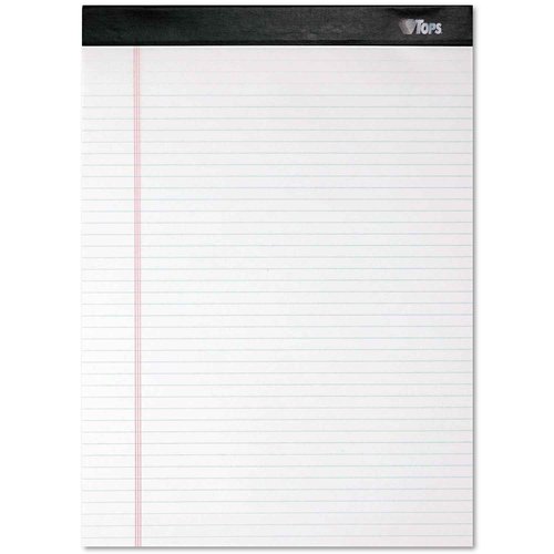 TOPS Docket Writing Pads, 8-1/2" x 11-3/4", Narrow Rule, White Paper, 100 Sheets, 4 Pack (99612)