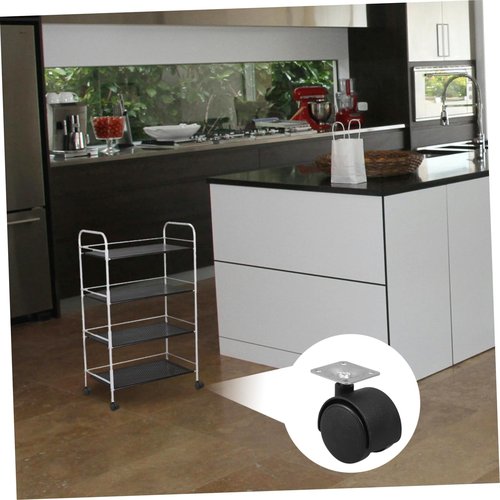 Angoily 4pcs Universal Flat Wheel Furniture Wheels for Moving Furniture Universal Wheel Utility Black Iron