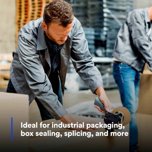 3M Scotch 371 Industrial-Grade Packing Tape, Tan, 48 mm x 50 m, High Performance Sealing Tape for Medium-Duty Commercial Box and Carton Sealing, Moving, Packaging and Shipping, 6 Pack