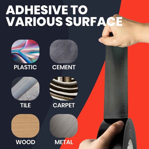 ADHES Heavy Duty Duct Tape, 16.5mil Fabric Tape, 12Rolls 1.88inch x 35yd, Waterproof, Tearable, Strong Adhesion for Repairs, Sealing & DIY Projects,All Weather,UV-Anti Multifunctional