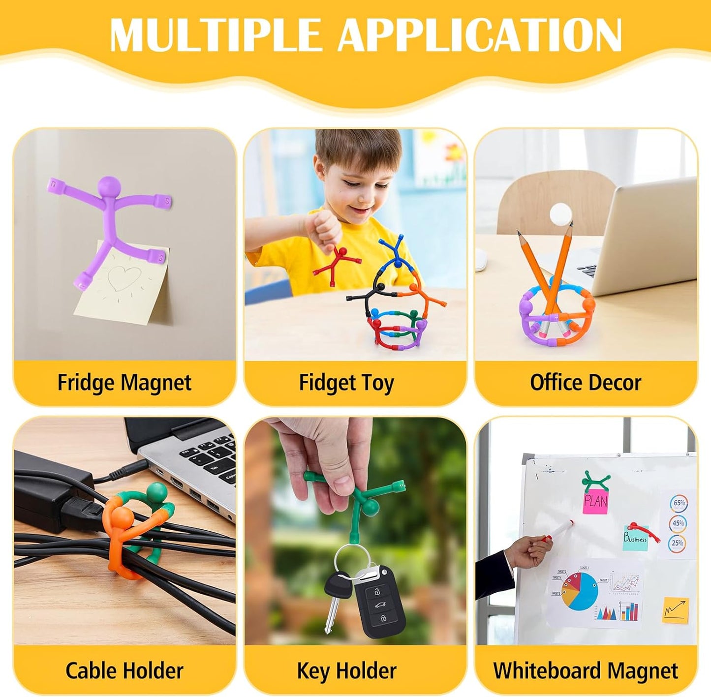 Skiennix Magnetic Travel Toys - 10Pcs Cute Magnetic Figures for Kids | Sensory Fidget Fun