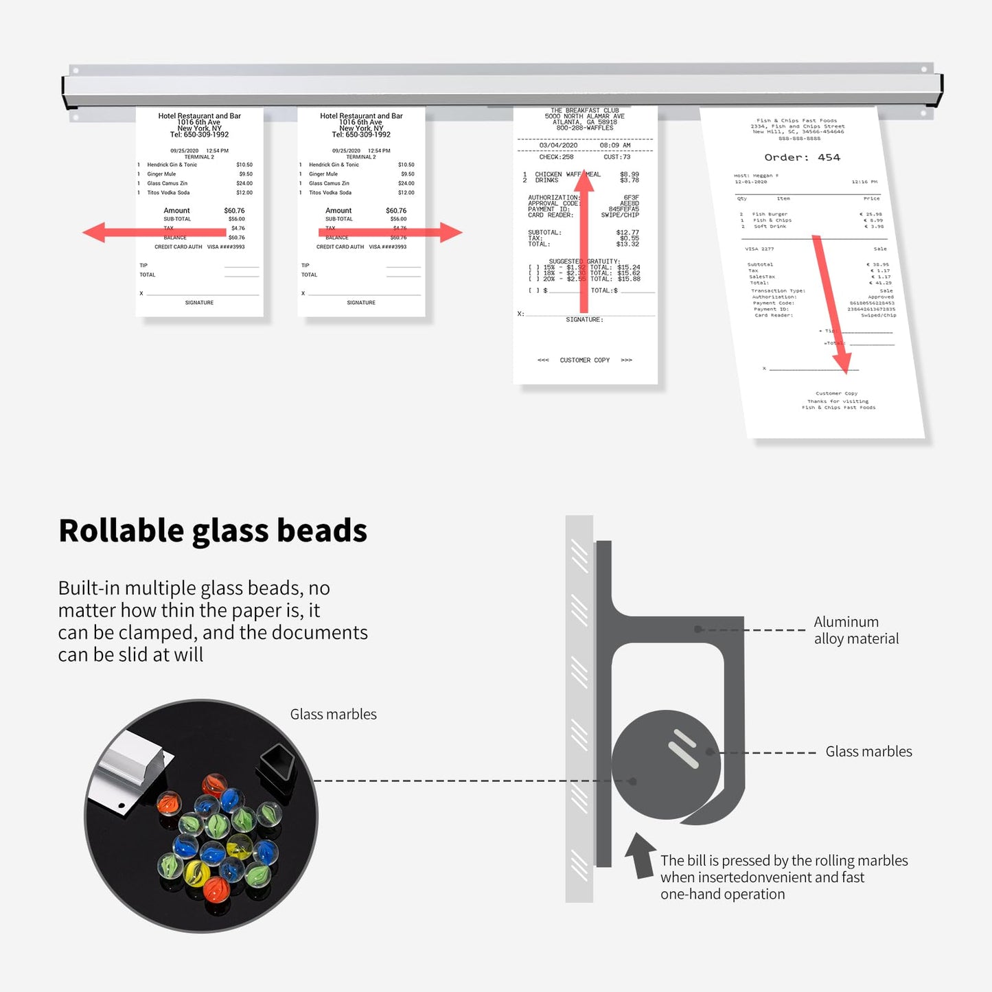 CjgyzTicket Holder for Restaurant, 28/32/36/48/60 inches, Restaurant Order Holder,Durable and Easy to use, Suitable for Commercial Kitchens, cafes, Fast-Food(28 Inch, 2 Pcs)