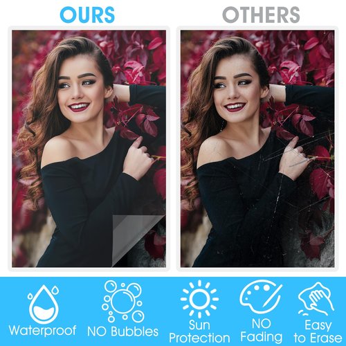 100 Pcs Matte Self Adhesive Laminating Sheets, 8.4 x 12.2 Inches Matte Finish Self Sealing Lamination Sheets, Clear Laminating Sheets No Machine Needed Self Sealing Laminate Sheets