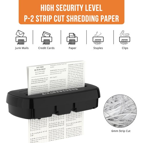 Home Office Paper Shredder,Woolsche 10-Sheet Strip Cut with 3.17-Gallon Basket,P-2 Security Level,CD & Credit Card Shredder,Durable & Fast - Jam Proof System - ETL Certified