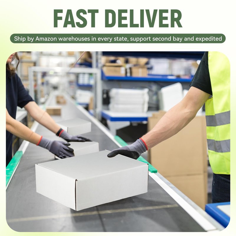 9"x6"x4" Shipping Boxes Set of 5, White Corrugated Cardboard Box Literature Mailer