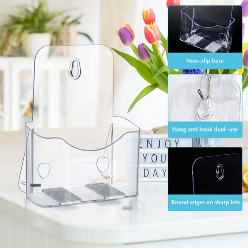 Chinco 10 Pack Acrylic Brochure Holders Bulk 6x8 Inch Commercial Menu Stands, Wall Mountable Display for Restaurants, Wedding, Literature, Pamphlets, Flyers and Trifold Documents
