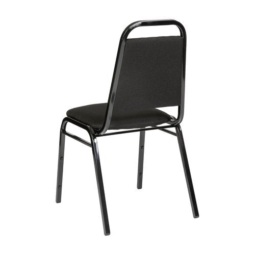 Flash Furniture Hercules Series Trapezoidal Back Stacking Banquet Chair in Black Fabric - Black Frame