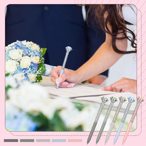 Sayglossy 160 Pcs Diamond Ballpoint Pens Big Crystal Colorful Retractable Gem Rhinestones Bling Jewel Pens for Women Wedding Bridal Shower Office Gifts (Morandi Color)
