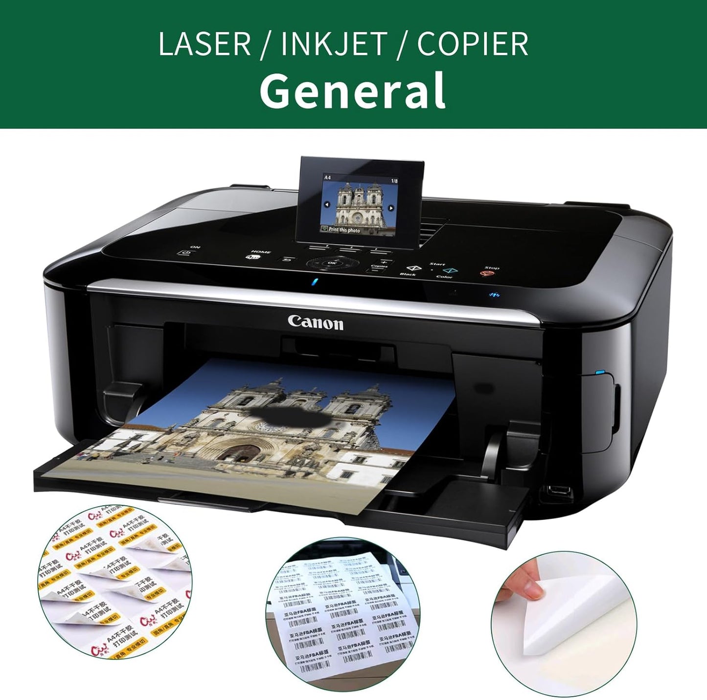 Skiennix Printable Round Labels - Matte White Circle Stickers for Inkjet & Laser Printers | 480 Labels, 40 Sheets