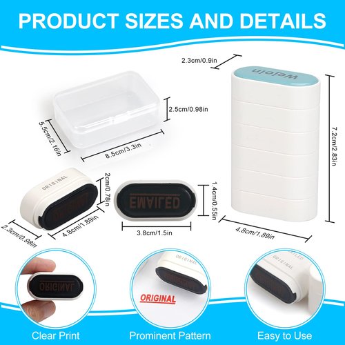 Total Office Stamps Set 15PCs, Self Inking Rubber Stamps “Paid Copy Entered Scanned Approved Posted Denied Urgent Accepted Completed FAXED EMAILED Original Received Confidential” for Business Use