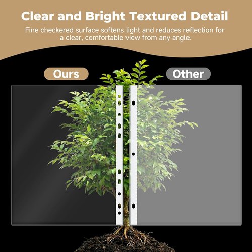 Pauuooa Clear Sheet Protectors - 120 Pack Plastic Page Sleeves for 3 Ring Binders | 8.5 x 11 Inch