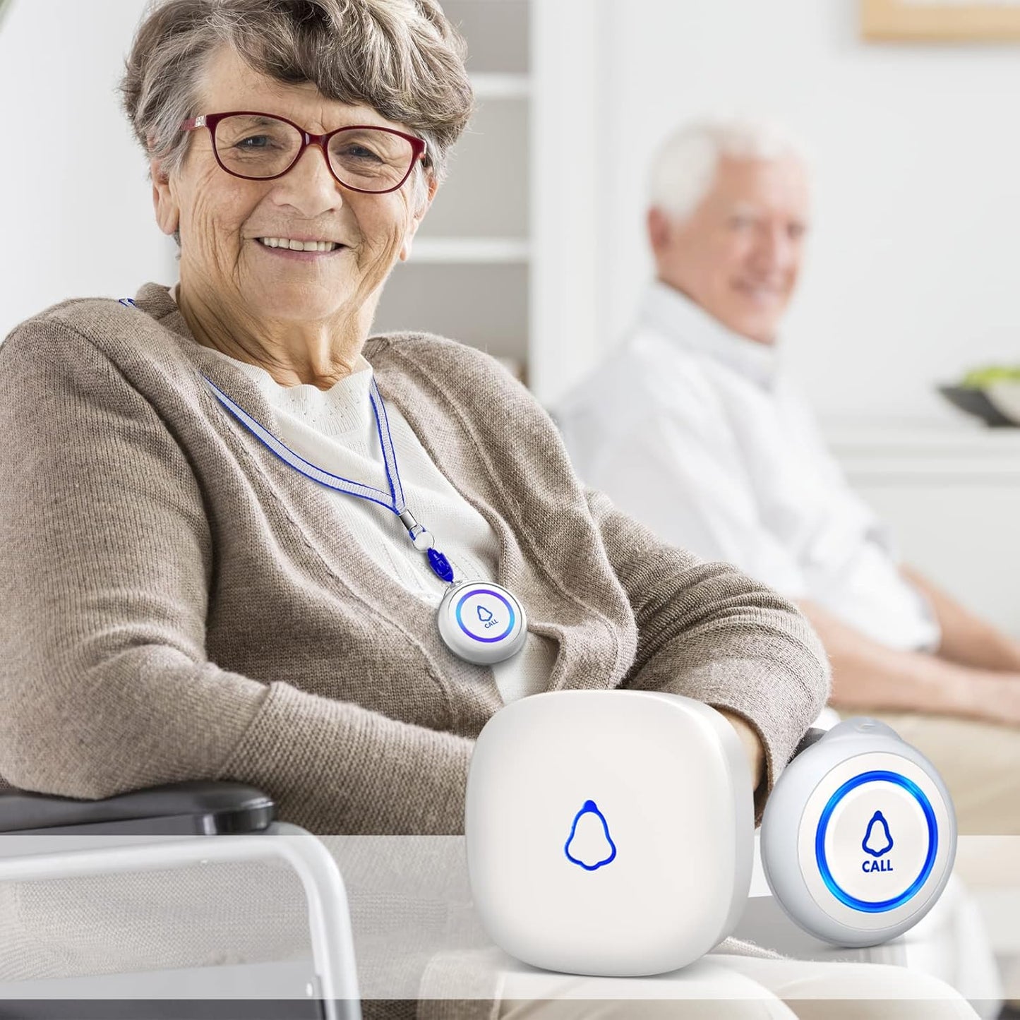 Wireless Caregiver Pager - Medical Alert System with 3 Call Buttons & Receivers for Seniors