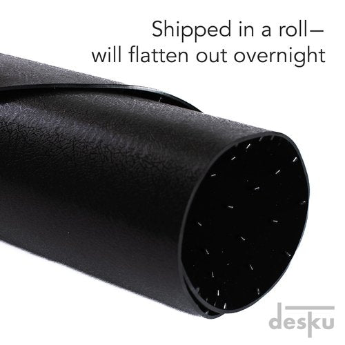 DESKU Super Oval Desk Chair Mat – Heavy-Duty PVC Mats for Carpet Floor Protection, Black, 36" x 48" Inches, Made in The USA