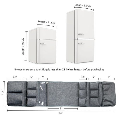 FRECOLSH Dorm and office Double Over the Fridge Caddy Organizer -Fridge Caddy Organizer - College Dorm Room Essentials for College Students Boys, Girls - 12 Pockets Flatware Organizers and Storage