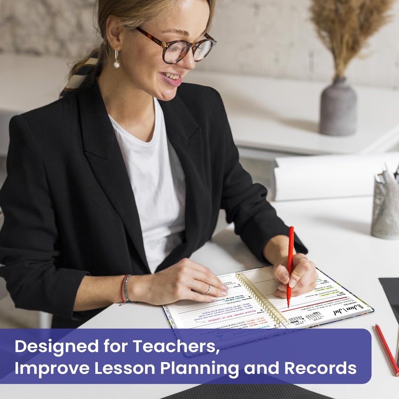 Planner 2026-2027, Academic Year Monthly and Weekly Calendar Planner, Jul 2026 - Jun 2027, Hardcover Teacher Student Planning Agenda book with Tabs, Perfect for School Office Supplies, 6.3" x 8.5" - Petal Rhythm