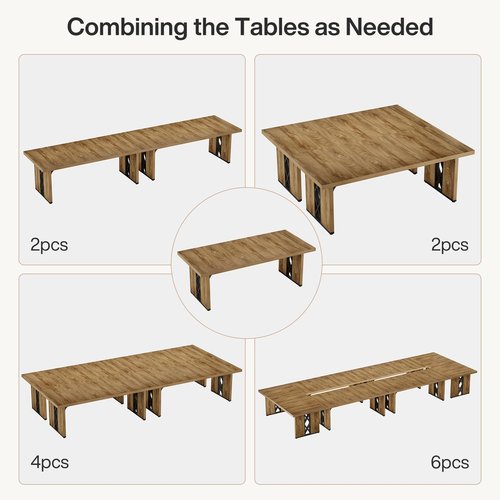 Tribesigns 6 ft Long Conference Table, 70.87" W x 31.5" D Office Conference Room Table with Strong Metal Legs, Rectangle Meeting Seminar Desk for Business Boardroom, Brown & Black