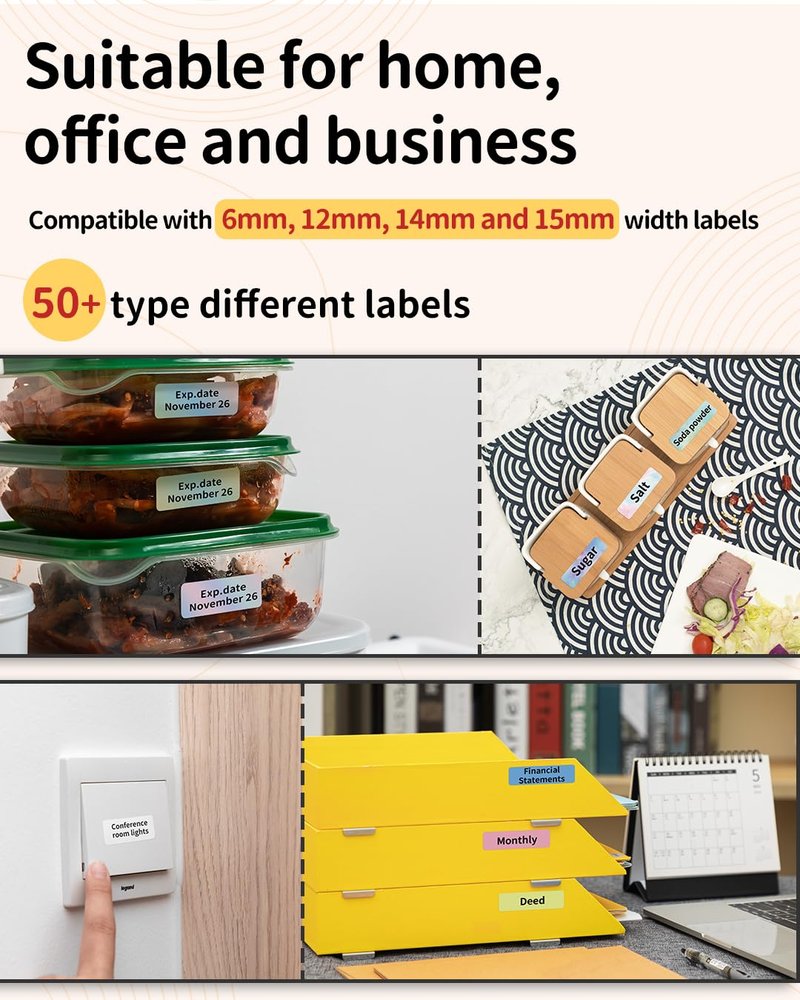 Phomemo D30 Label Maker with 3 Tapes, Bluetooth Wireless Mini Pocket Smartphone Label Maker Machine, Small Thermal Printer Rechargeable Labeler for Home Office Labeler, Works with Tablet, Phones