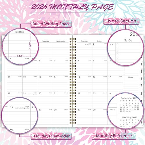 2026 Planner - Jan. 2026 - Dec. 2026, 8.5" x 11" Planner Weekly and Monthly, Calendar Planner 2026 with Monthly Tabs, Inner Pocket