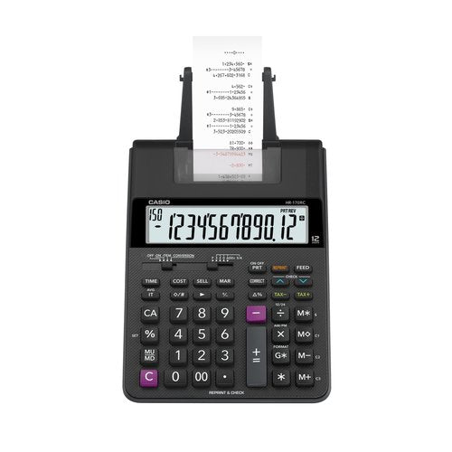 Casio HR-170RC Printing Calculator, Black, 2.6" x 6.5" x 11.6"