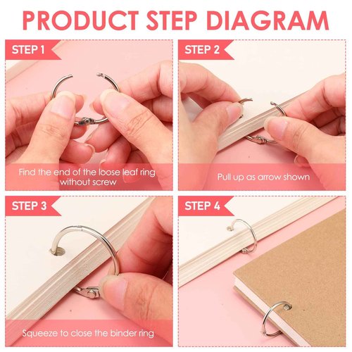 500 Pack Loose Leaf Binder Rings 1 Inch 25 mm Office Book Flashcard Rings Metal for Index Cards Binder Clips for School Home Office Supplies, Silver