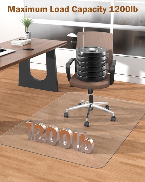 Blvornl Frosted Clear Chair Mat for Hardwood Floor, 32.3"*53" Hard Material Office Chair Mat, Memory Plastic Computer Chair Pad for Rolling Chairs, Desk Floor Rug for Office and Home