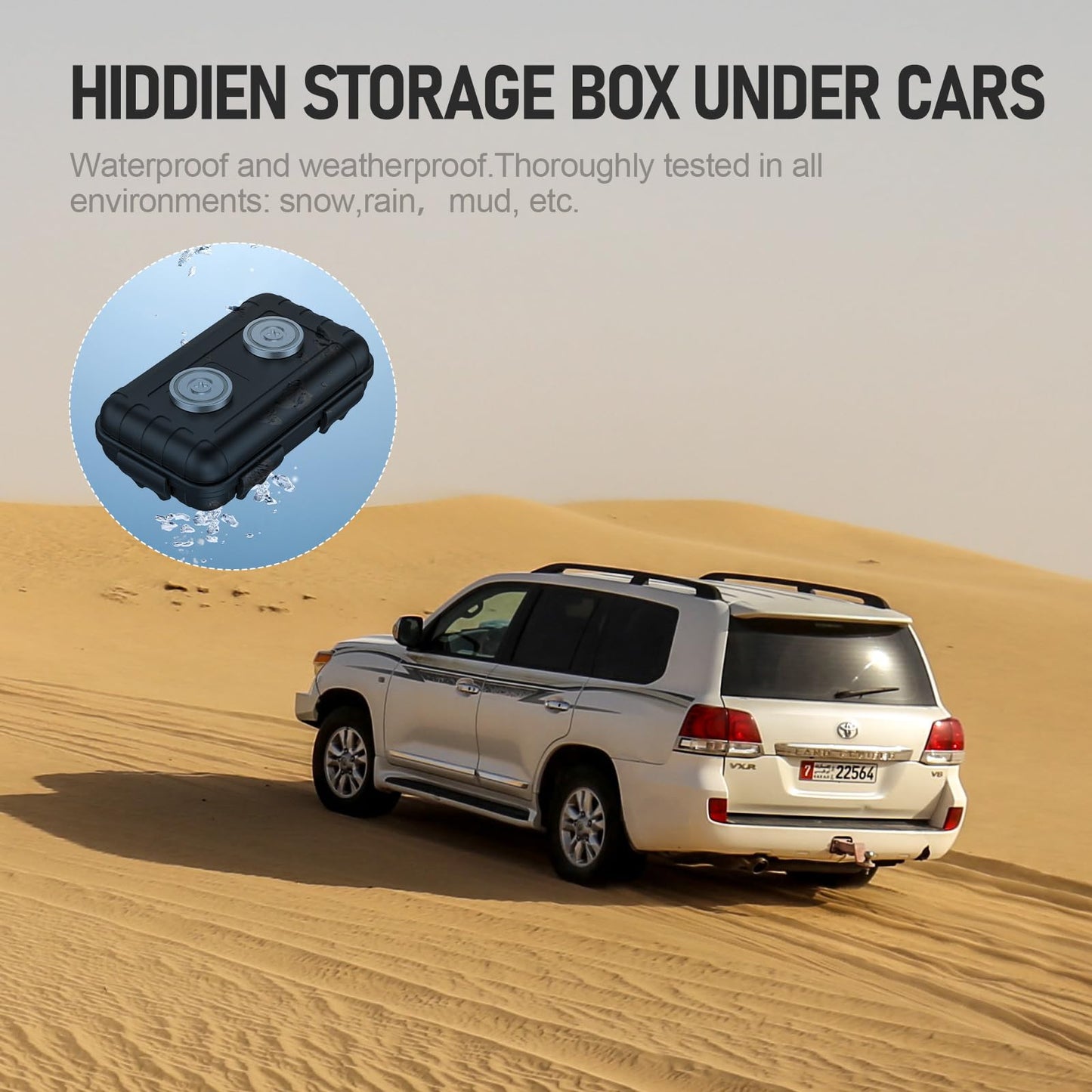 (Upgraded)2PCS Magnetic Key Holder Under car,Hide A Key Under Car,Magnetic Key Box,Waterproof IPX7 Hider Outdoor