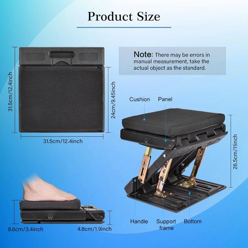 Scalebeard Foot Rest for Under Desk at Work 4-Level Height Adjustable,Ergonomic Foldable Footrest with Replaceable and Washable Cover for Office, Gaming,Computer, Soft & Removable Pad Desk Foot Stool