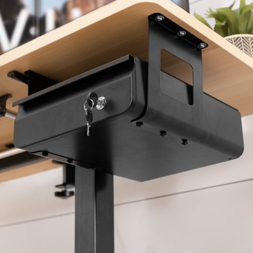 VIVO 13 inch Under Desk Lockable Slide Out Drawer, Secure Home Office Storage Organizer, Black, DESK-AC03L-B