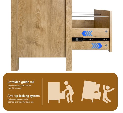 ZYBT Lateral File Cabinet, Modern Farmhouse Filing Cabinets with 2 Drawers and Hanging Bar Wood Rustic Storage Cabinet for A4/Letter/Legal Size Documents,Office Storage Cabinet for Home Office