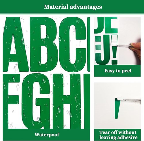Skiennix 3-Inch Self-Adhesive Letter Stickers - 144 Vinyl Alphabet Stickers for Mailboxes & Signs | Green