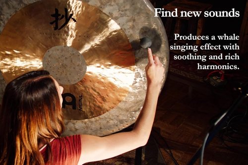 Gong Resonant Mallet, Produces Whale Singing, Atmospheric Sound Effects with Rubber Ball Head — For Meditation, Sound Baths or Yoga, 2-YEAR WARRANTY