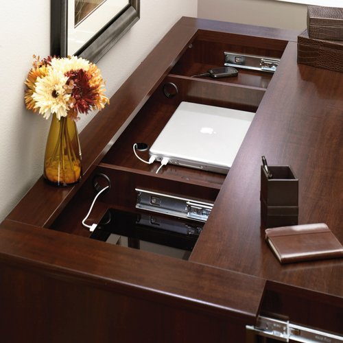 Sauder Palladia Credenza, in Select Cherry finish
