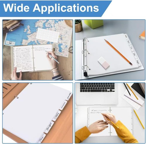 Azureal Binder Dividers - 25 Blank Write-On Tabs for 3-Ring Binders | Letter Size, 3-Hole Punched